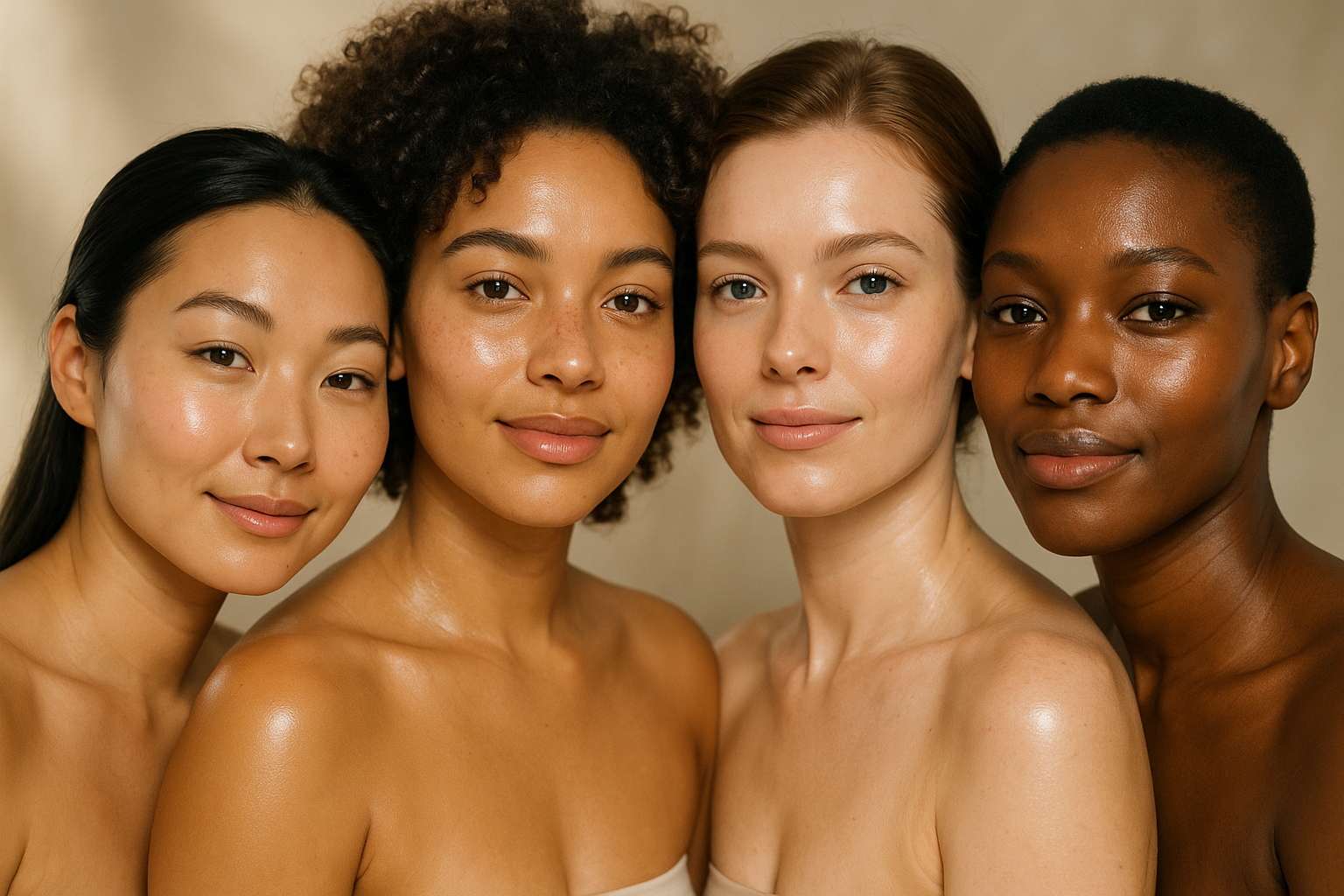 Women with clean skin
